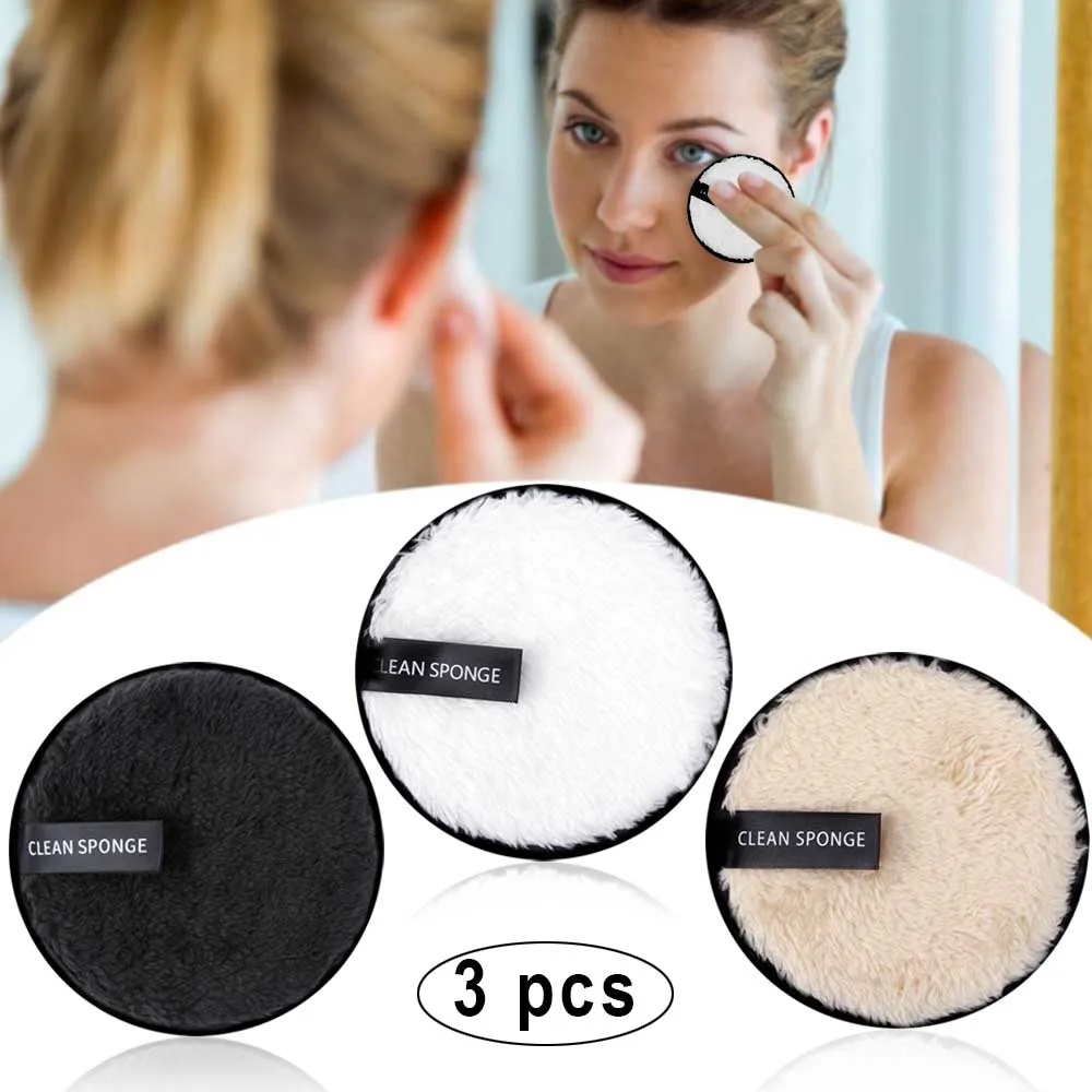 Губка для удаления макияжа из микрофибры тряпочка мытья хлопковое хлопывание