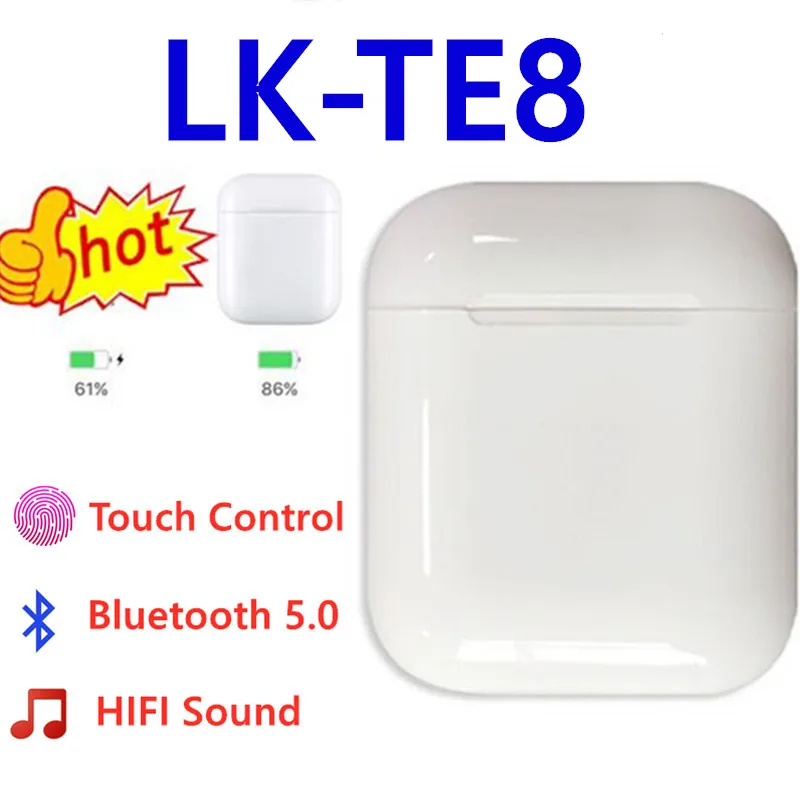 Оригинальные LK-TE8 наушники, беспроводные Bluetooth наушники в ухо, вкладыши, гарнитура, наушники для всех мобильных телефонов