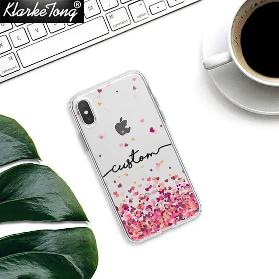 Blackname3 Персонализированное имя пользовательский чехол для телефона для iPhone 11 Xs MAX XR 8 7 6 Plus 5S цветок Единорог прозрачный силиконовый чехол - Color: Blackname3