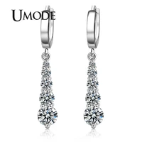 umode fashion water drop round cz drop earrings for women new luxury designer korean cute female jewelry accessories ue0420