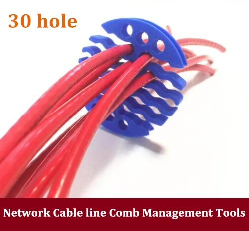 Многоцветный высококачественный сетевой кабельный гребень 5 Cat / 6 органайзер с 30