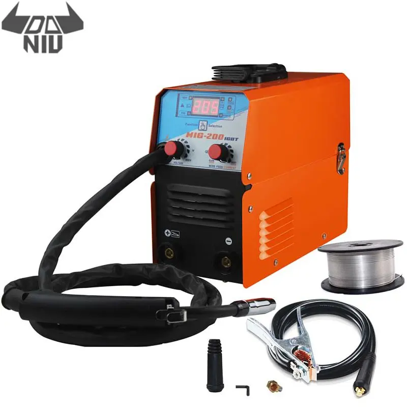 DANIU мини MIG 200 AC220V СВАРОЧНЫЙ АППАРАТ IGBT MMA TIG Gasless сварочный аппарат сварочное