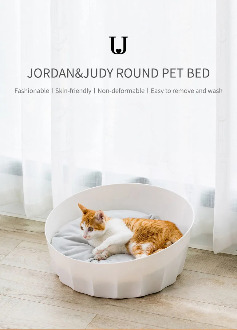 Xiaomi Jordan&judy Pet Nest Bed Round Easy To Disassemble Dogs Cats Net Bed With Soft Mat