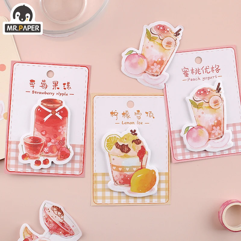 Mr.Paper 4Designs Tea Sweet Journal Diary Stickers Writing Paper Material Flowers Leaves Mushroom Plants Scrapbook | Канцтовары для