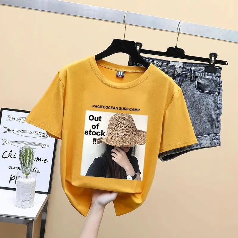 

Short-sleeved t-shirt for female students 2021 new loose couple suit half-sleeved summer top