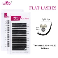 fadvan flat eyelash extension 0 15d silk ellipse eyelashes for building makeup accessories faux mink lashes cosmetics korean