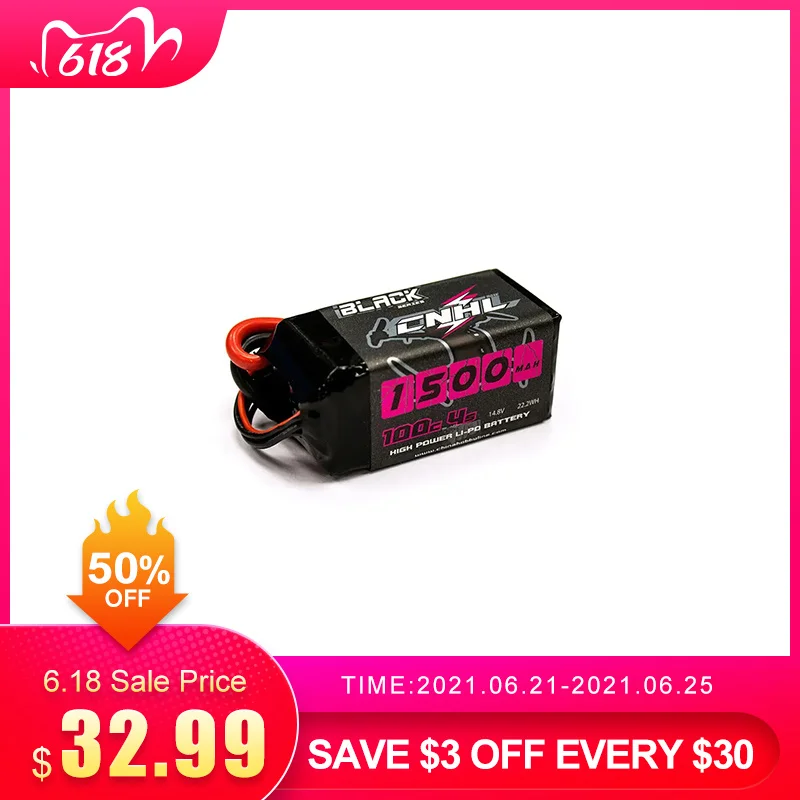 CNHL BLACK SERIES 4S 6S 1300mAh 1500mAh 14 8 V 22 2 100C перезаряжаемая литий полимерная батарея w/ XT60 Plug