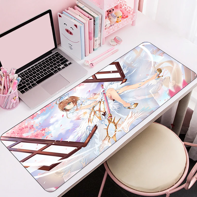 

Японский Аниме Коврик для мыши Cardcaptor Sakura большой розовый игровой коврик для мыши геймер Милая клавиатура компьютерный резиновый противоск...