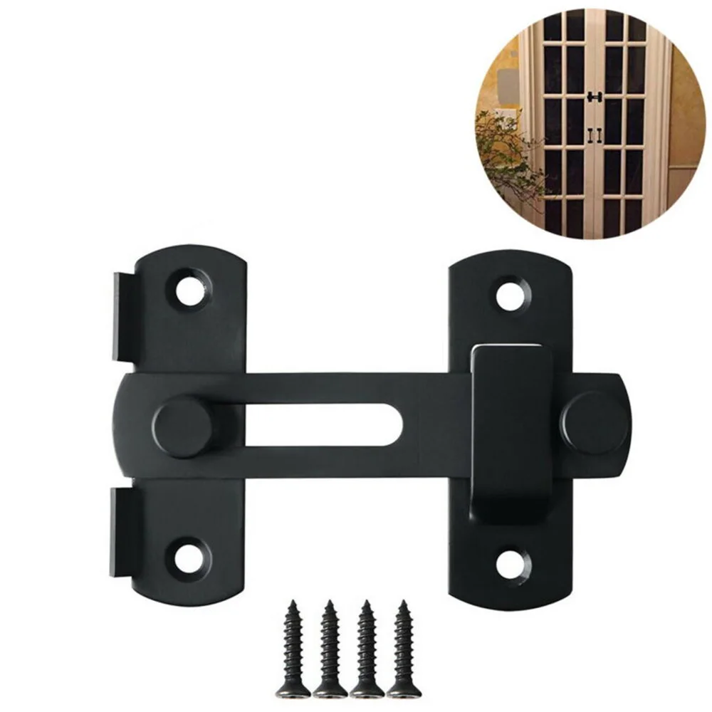 

Black 304 Stainless Steel Flip Latch Gate Latches Door Lock Bar Latch for Windows Sliding Door Garden Guardrails Pet Doors