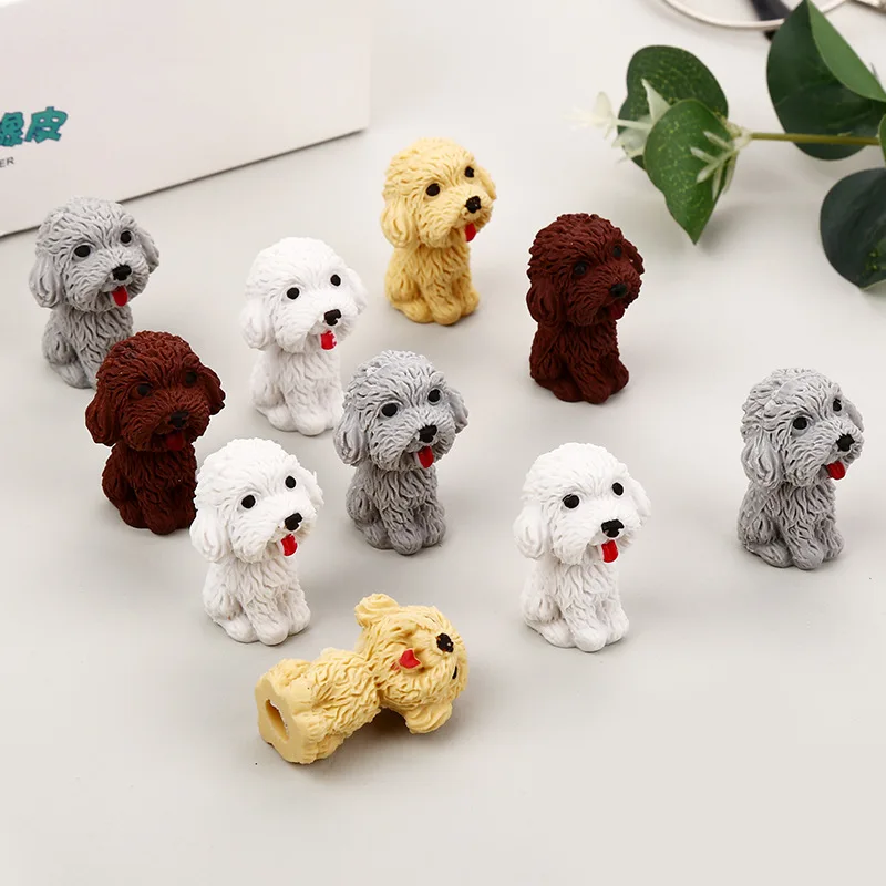 20 PCs Creative Kids Eraser Animal Shape Cute Dog Cartoon Eraser Student Stationery Wholesale