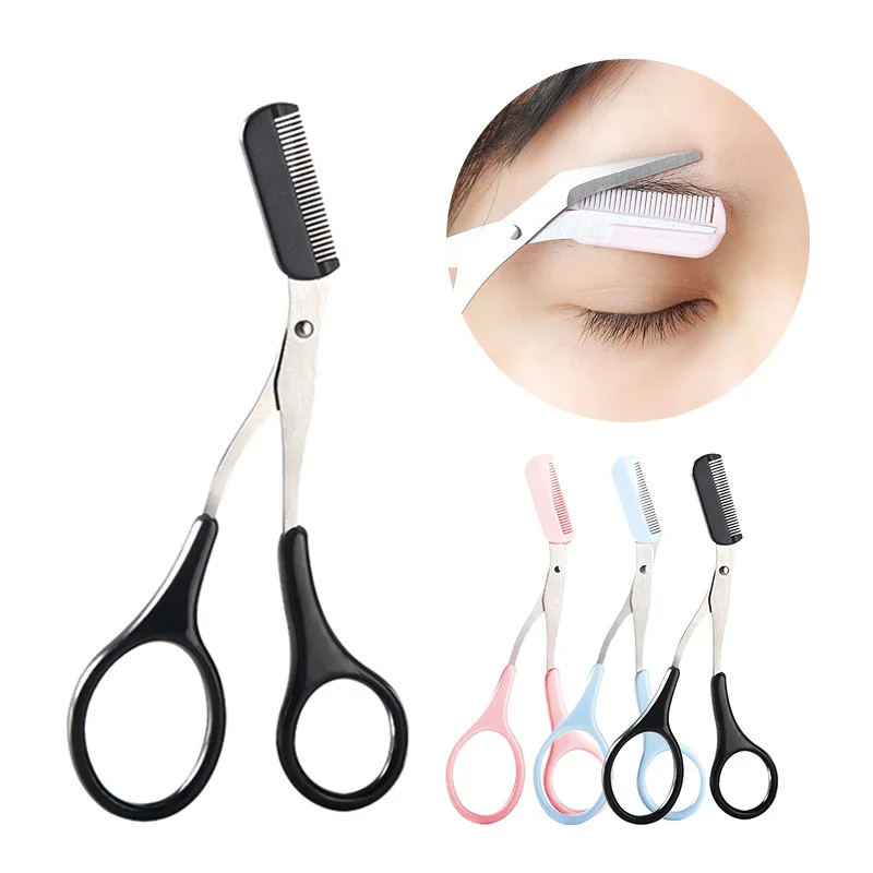 

Fashion Eyebrow Trimmer Scissor with Comb Facial Hair Removal Grooming Shaping Shaver Cosmetic Makeup Accessories Makeup Tools