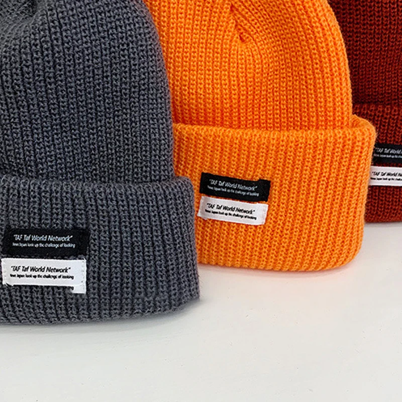 

Classic Solid Fisherman Beanie hat Men Outdoor Sport Fold-over Kniteed Hat Teen HipHop Hat City Girl Skiing Head Warm Bonnet Hat