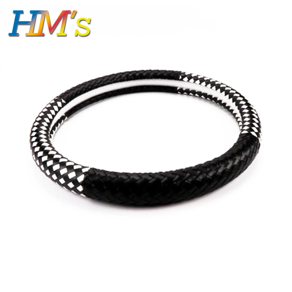 Both Side Checker Для Mini Cooper R56 F56 Аксессуары для автомобилей переплетение рулевого колеса защитный чехол для Mini Countryman R60 F60 для Mini Clubman F54 - Название цвета: Both Side Checker