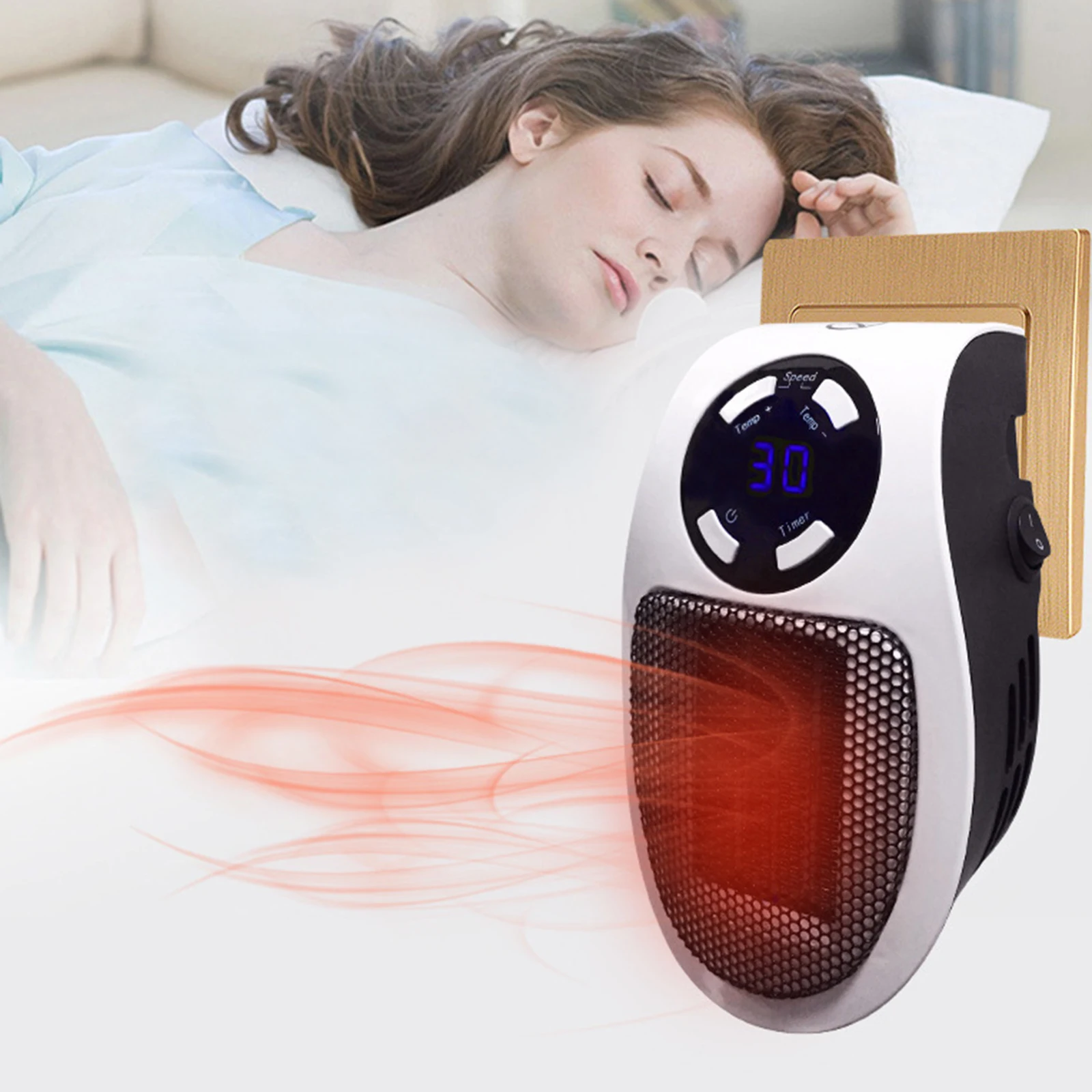 

Wall Electric Heater Mini Fan Heater Desktop Household Wall Handy Heating Stove Radiator Warmer Machine for Winter EU/US/UK Plug