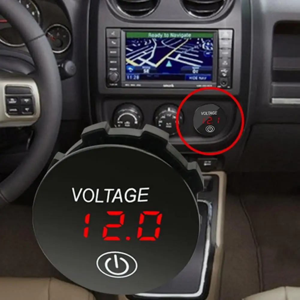 

50% Hot Sales!!!Voltmeter Digital Display Touch Switch PC DC 12-24V LED Volt Meter for Car