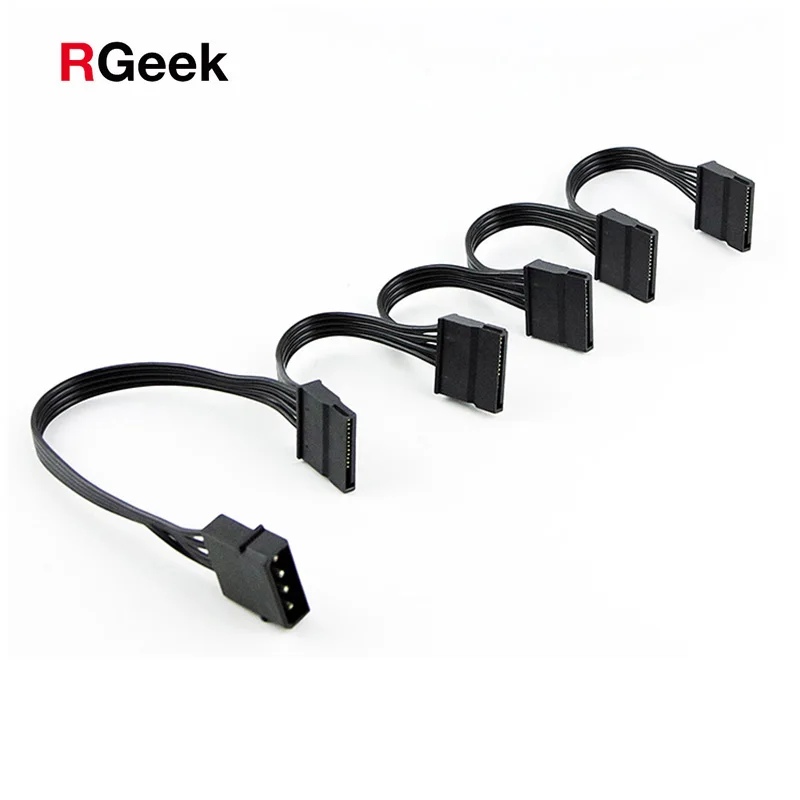 RGEEK 4 контактный IDE Molex от 1 до 5 SATA 15 сплиттер жесткого диска HDD SSD Кабель питания