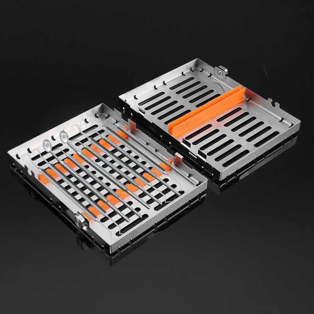 

5pcs/10pcs Dental Sterilization Box Autoclave Cassette Tray Rubber Linker Instrument Disinfection Rack Dental Sterilizable Box