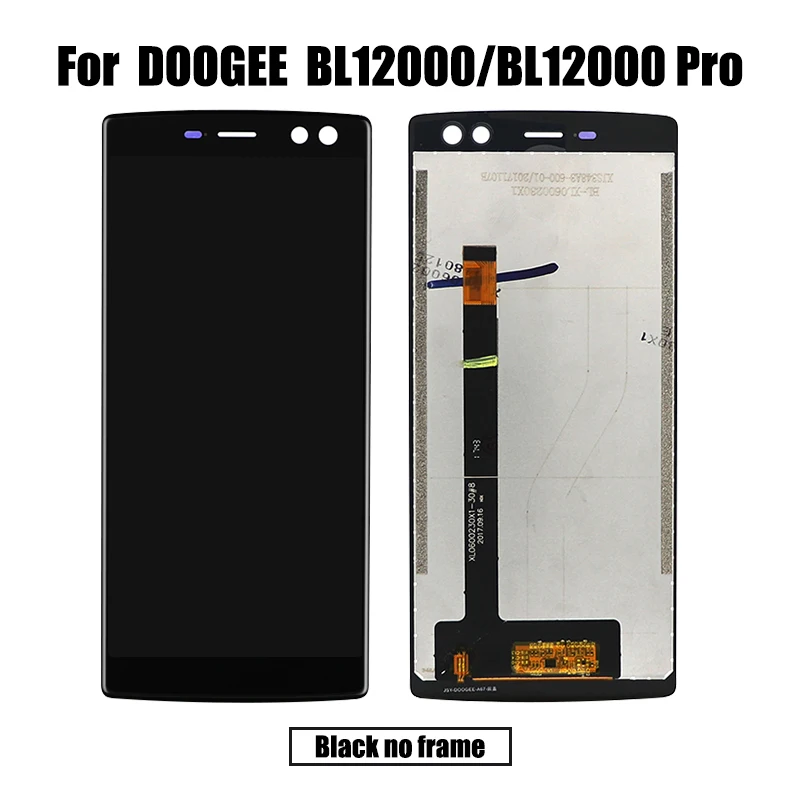 Black no frame Для DOOGEE BL12000 Pro lcd и сенсорный экран дигитайзер с рамкой дисплей экран Модуль Ремонт Замена аксессуары - Цвет: Black no frame