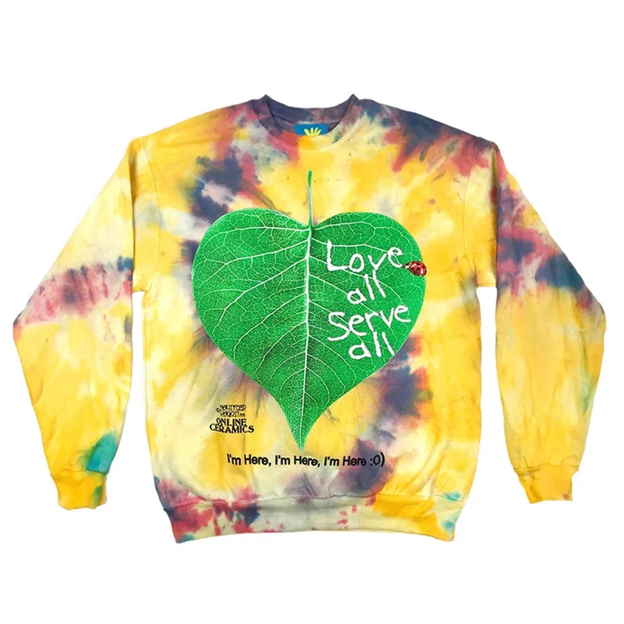 

Tie-dyed Online Ceramics Love All Serve Sweatshirts Men Women Crewneck Hoodie Harajuku Hoodies Sweater