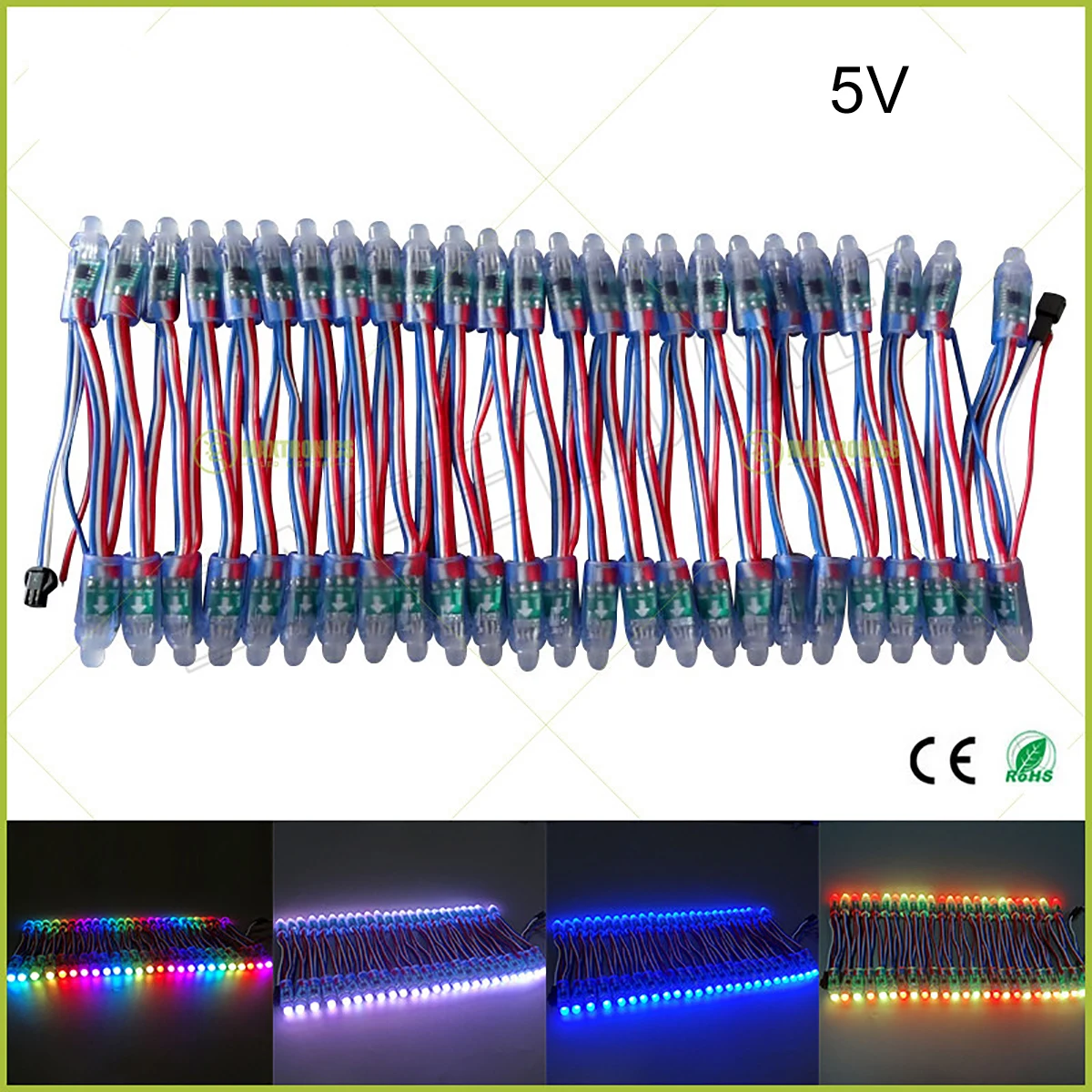 1000 шт. DC5V 12V WS2811 IC RGB светодиодный модуль String светильник 12 мм полный Цвет IP68