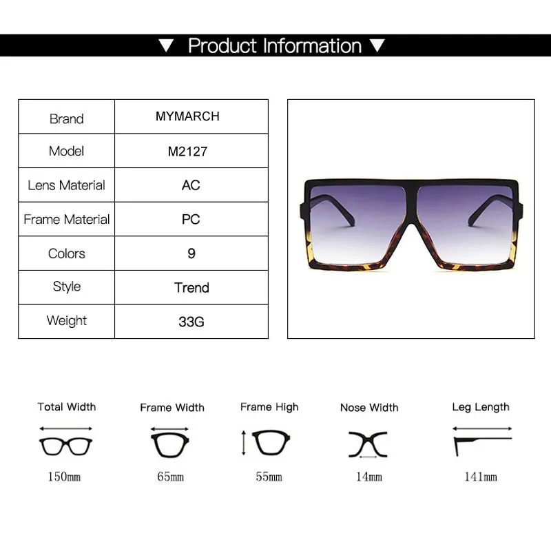 Fashion Gradient Oversized Women Sunglasses Square Brand Designer Big Frame For Female Vintage Eyewear UV400 | Аксессуары для