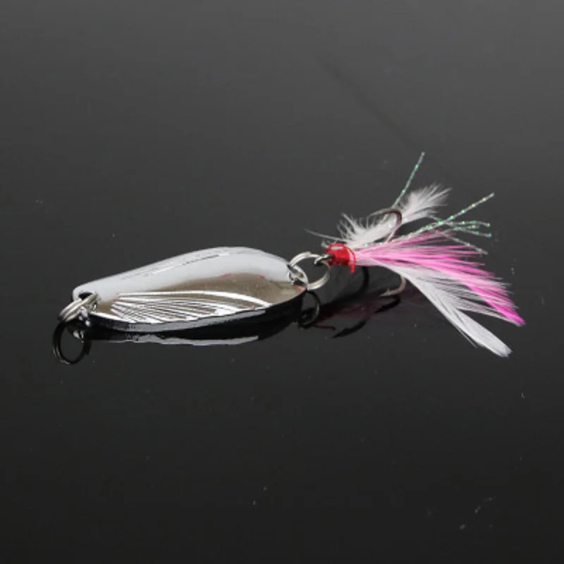 Металлическая рыболовная приманка Luya с блестками и перьями жесткая бионическая