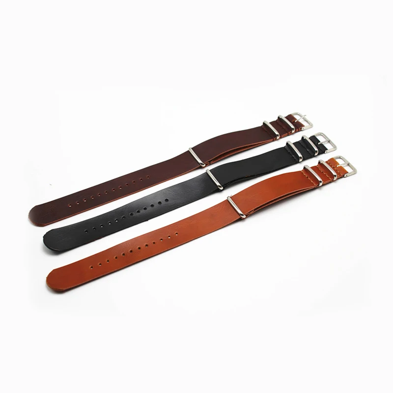 

18mm 20mm 22mm 24mm Watch Band Zulu Leather Straps Black Brown Watchbands For Women Men Watch Strap Bracelet Watch Accessories
