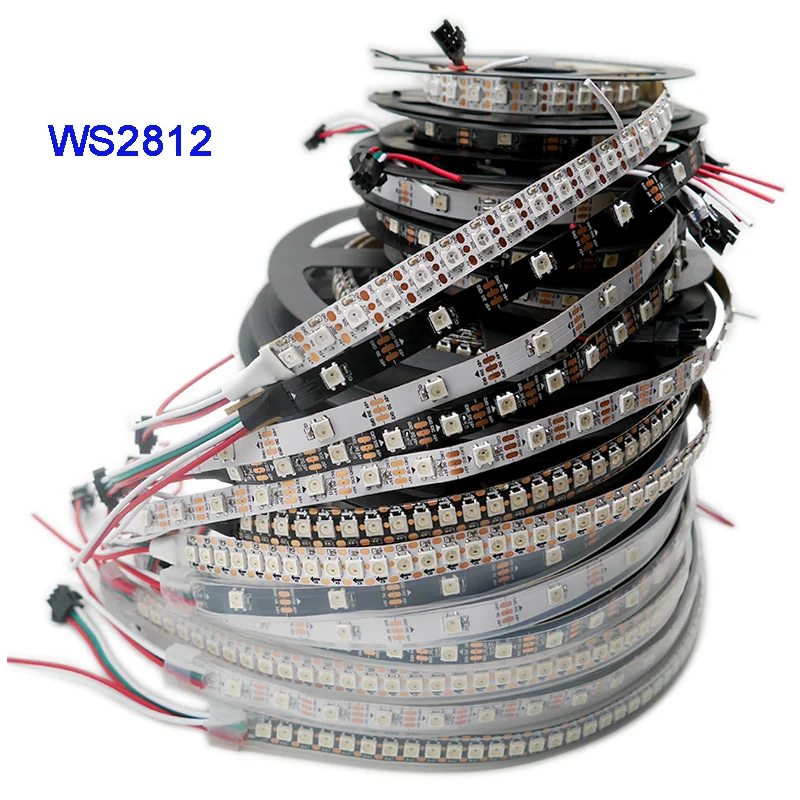 

Addressable WS2812B LED Strip DC5V 30/60/74/96/100/144 leds/m WS2812 IC 1m/2m/3m/4m/5m Smart pixels Lamp Tape IP30/IP65/IP67