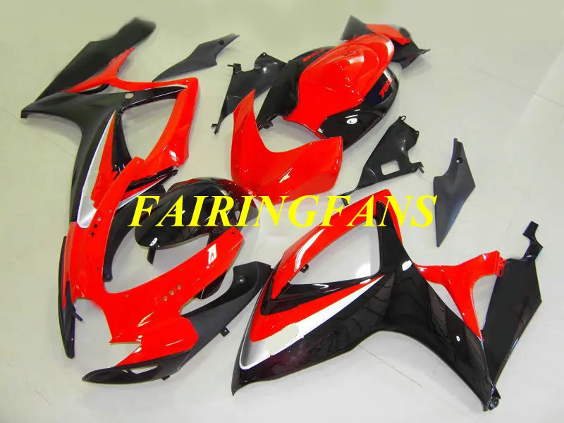 Инжекционный обтекатель для GSXR600 750 K6 06 07 GSXR 600 GSXR750 2006 2007 красный черный Обтекатели
