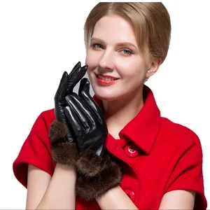 Женские перчатки из натуральной кожи, зимние теплые перчатки и варежки, 2021, перчатки из натуральной шерсти