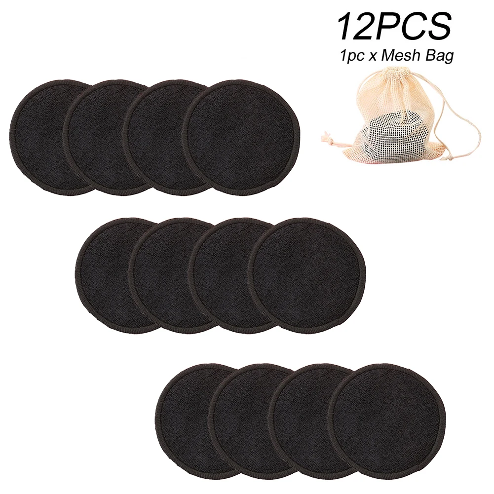 Круглые салфетки из бамбукового волокна для ухода за кожей 12 шт. дорожная