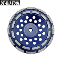 DT-DIATOOL 1pc 5/8-11 Thread Dia 180mm/7inch Double Row Diamond Grinding Cup Wheel For Concrete Brick Hard Stone Granite Marble