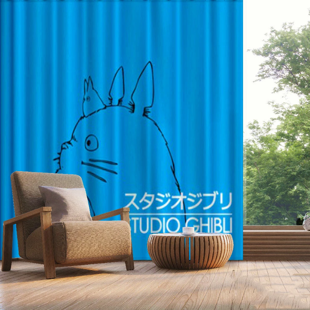 2 панелей/Комплект Мой сосед Тоторо с изображением героя мультфильма кошка окна