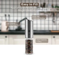 electric automatic salt pepper grinder rechargeable handheld mill grinding machine kitchen herb spice grinder tool