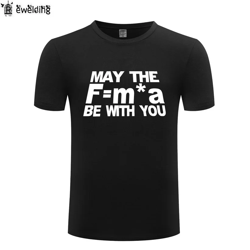 

Забавная Мужская футболка May The F = M _ A Be With You-Newtons Force Law, хлопковая футболка с коротким рукавом, уличная одежда, футболка для фитнеса, мужские т...