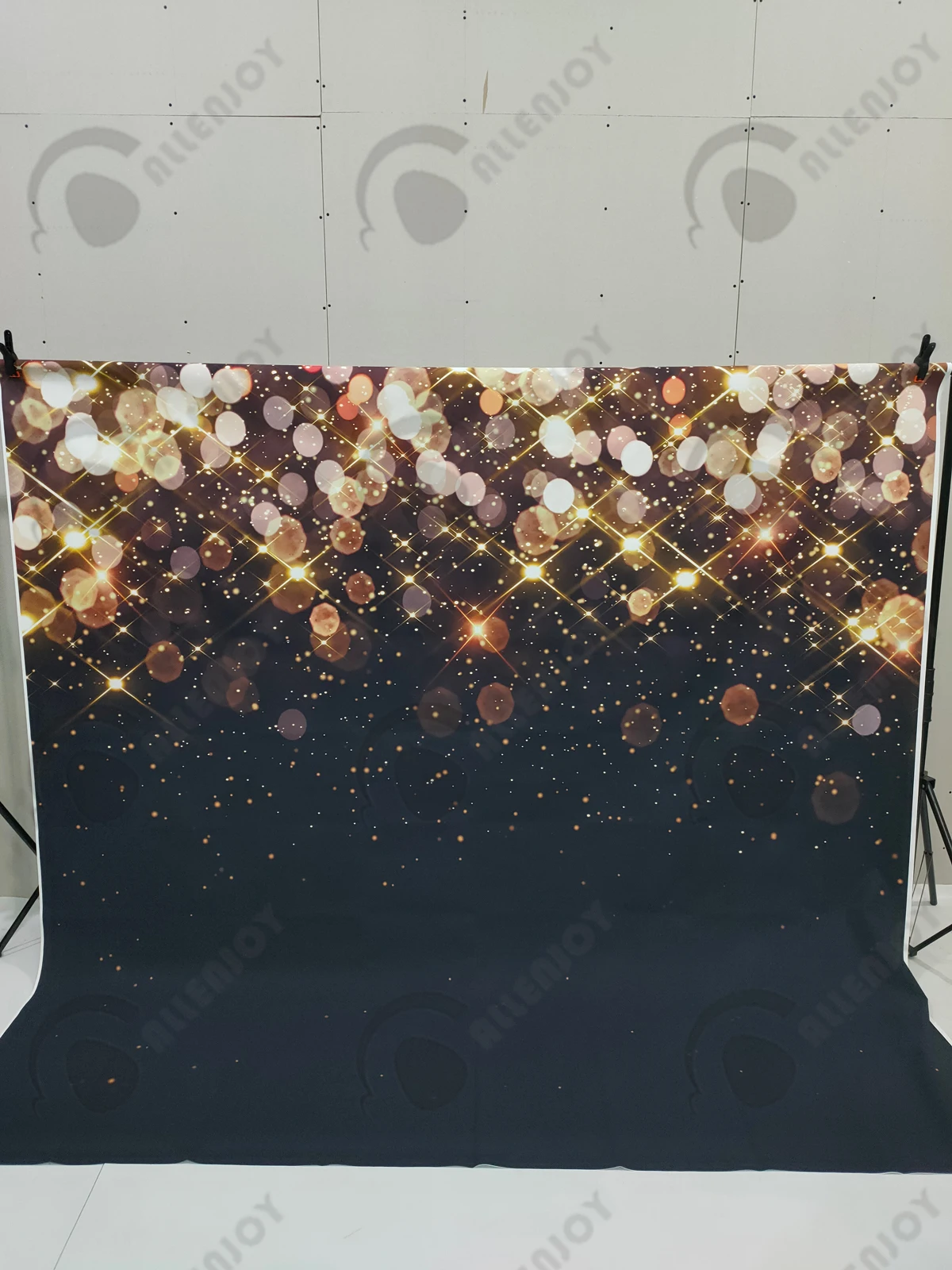 Allenjoy боке фото фон блестящий блеск золотой черный свадебный портрет Вечерние