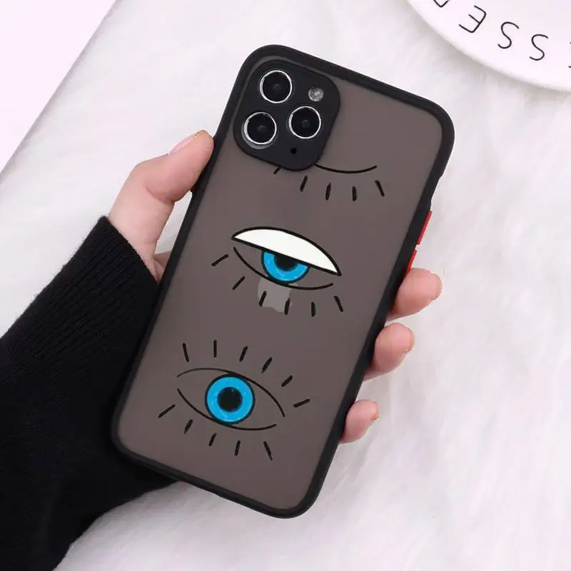 

Evil Eye 1 Phone Case Matte For iPhone 12 Mini 11 Pro XR XS Max 7 8 Plus X Hard PC Back Cover