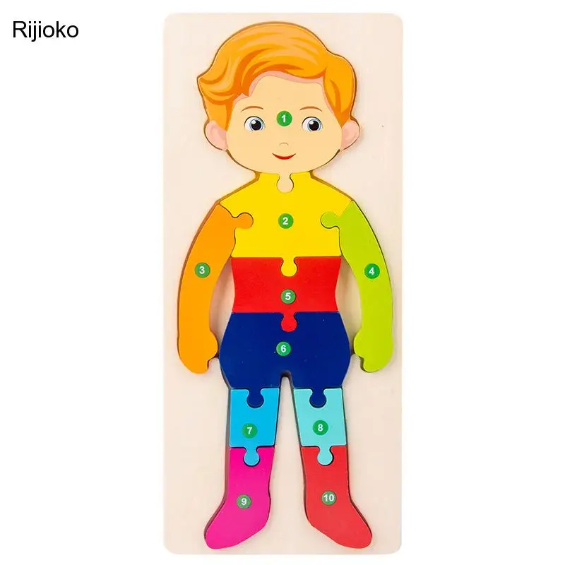 

Montessori Wooden Educational Toys Children's 3D Animal Matching Puzzle Building Block Busy Board Preschool Educational Kids Toy