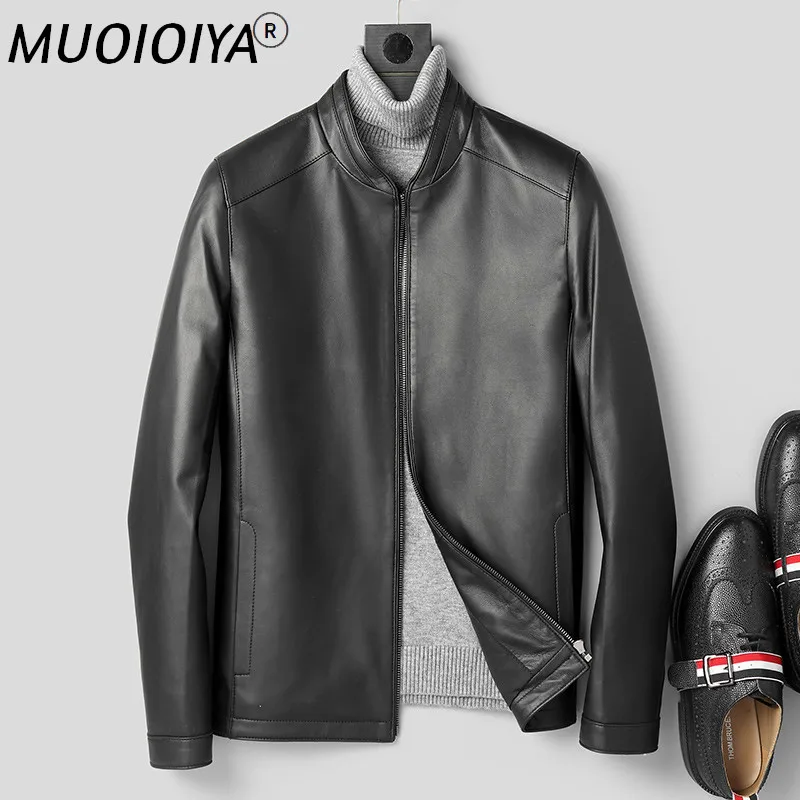 

MUOIOYIA Genuine Leather Jacket Men Korean Sheepskin Coat for Men Slim Leather Jackets and Coats Chaqueta Cuero Hombre L18-5002