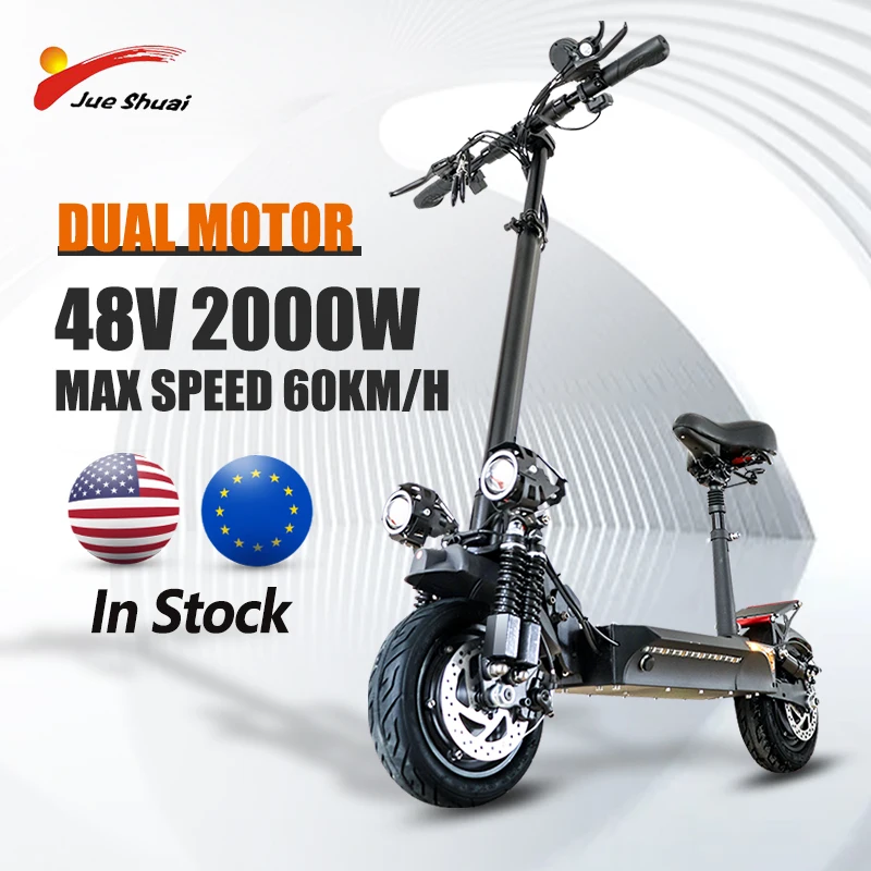 

EU USA Duty Free 2000W Electric Scooter 2 Wheels Longboard for Adult Dual Drive 100km E scooter with seat Warehouse in Europe