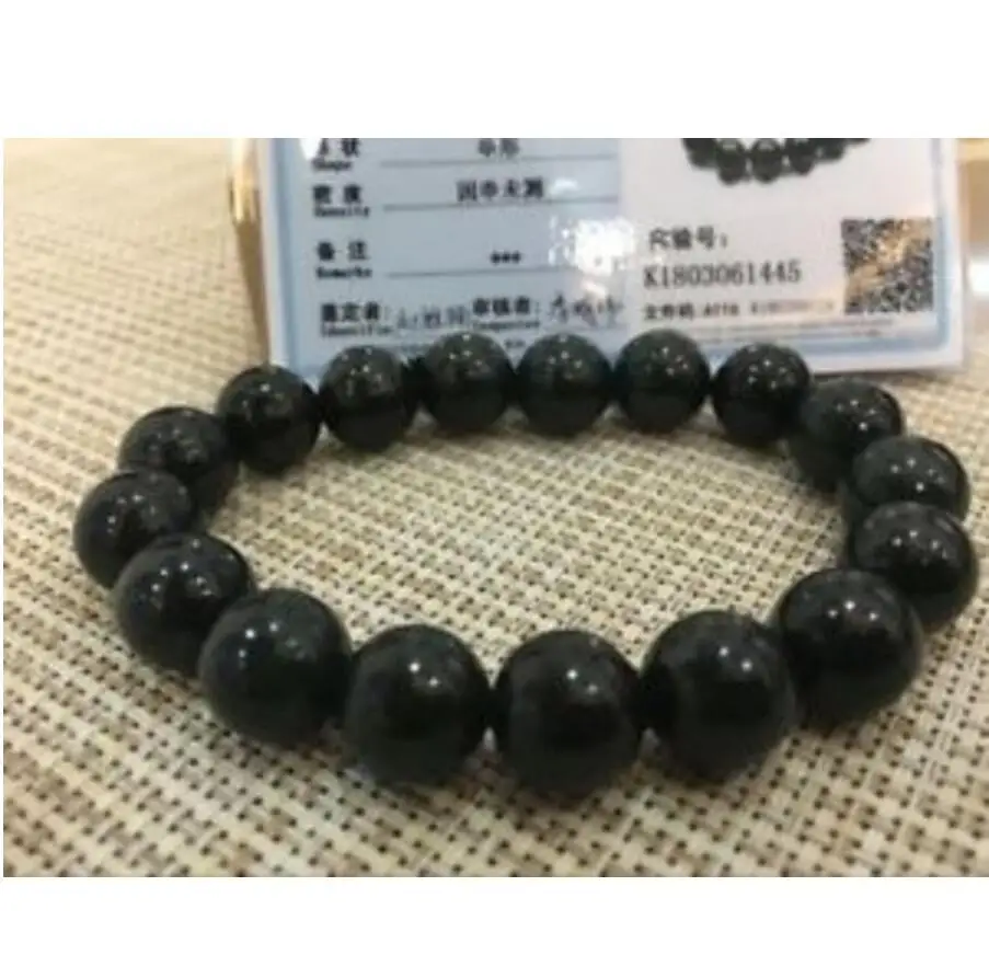 

Fashion jewelry 12mm Chinese 100% Natural Hetian Nephrite Jade Bead Bracelet 7.5AAAA