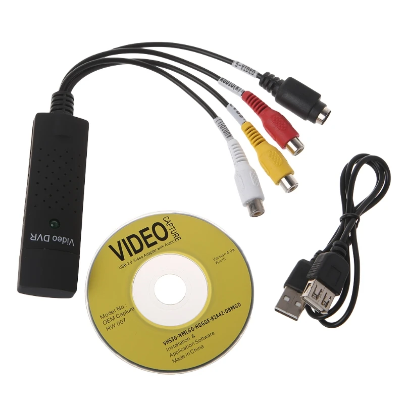 USB 2 0 адаптер для видеозаписи ТВ DVD VHS DVR конвертер видеокарта компьютерной