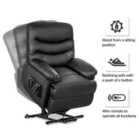 Power Recliner and Lift Chair in Black PU leather Lift Recliner Chair Heavy Duty Steel Reclining Mechanism