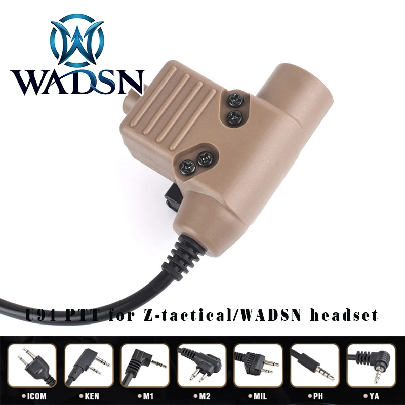 WADSN тактические наушники U94 PTT для KENWOOD Plug Walkie Talkie BaoFeng UV-82 радио гарнитура u94 ptt Softair аксессуары WZ113
