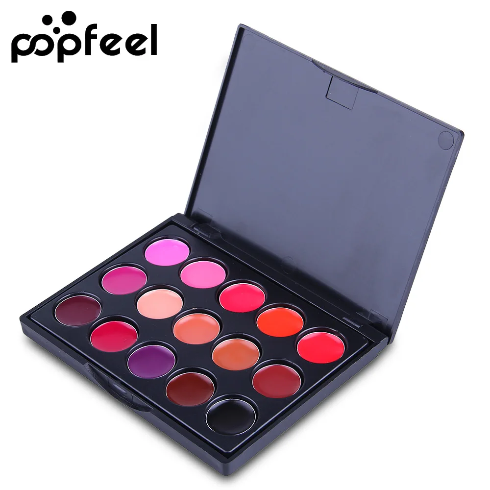 POPFEEL Бархатная палитра для блеска губ 15 цветов долговечная матовая губная помада