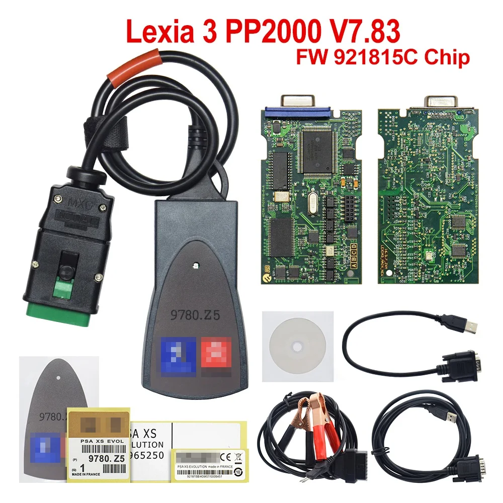 

Диагностический инструмент LEXIA3 Diagbox v7.83, полные чипы V25 921815C с золотым краем для Citroen Peugeot lexia 3 pp2000, V7.83
