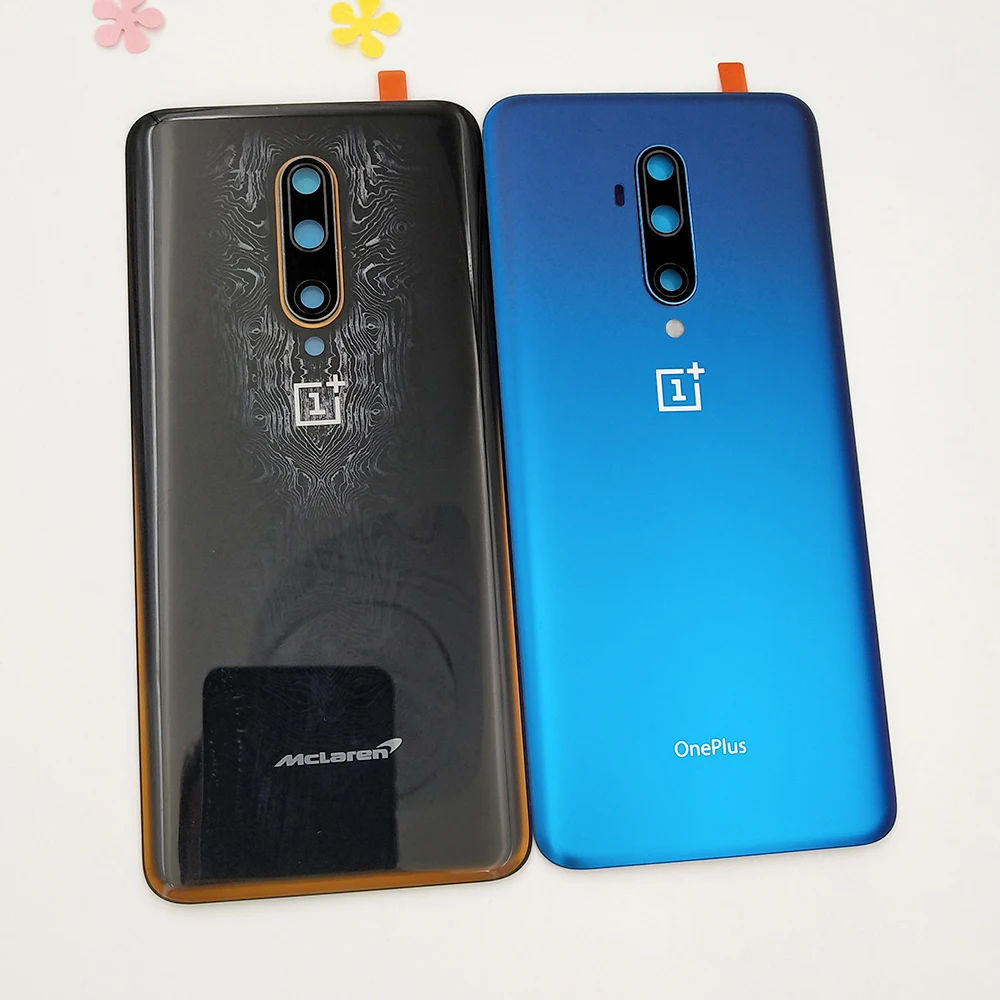 OnePlus-Cubierta trasera de cristal para bater&iacute;a de OnePlus 7T Pro, carcasa de Panel trasero para puerta, funda de bater&iacute;a, lente de c&aacute;mara y logotipo-5