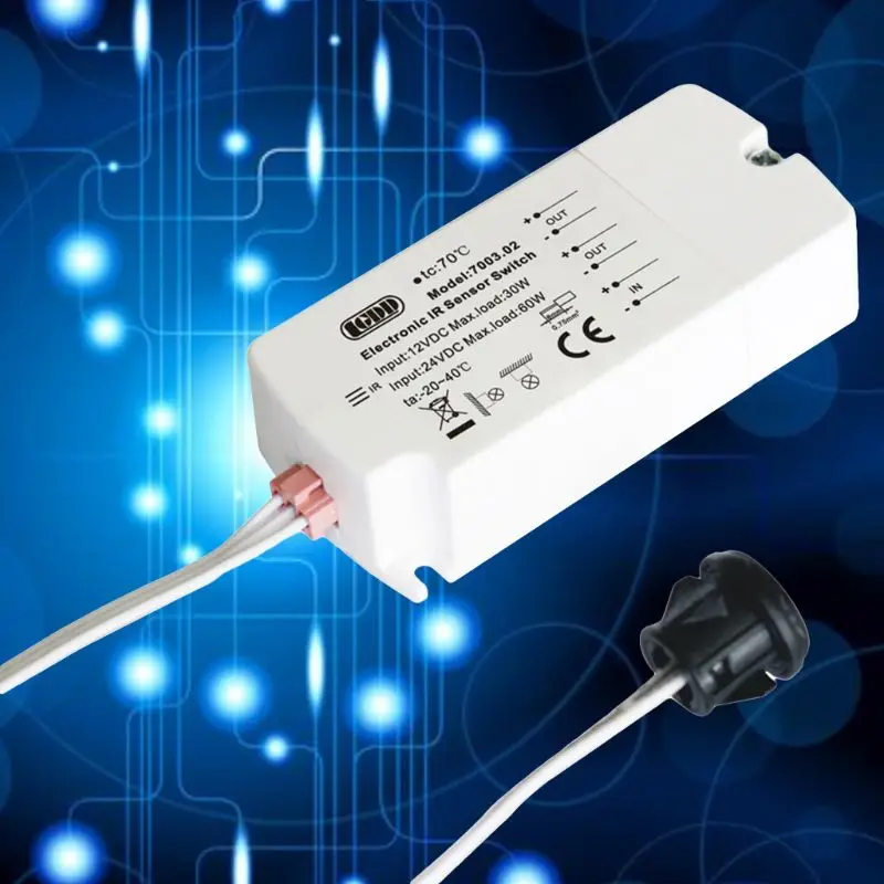 

DC12V IR Sensor Switch Hand Wave Infrared Light Switch for LED Lamps LED Strips 23GB