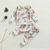 0 24m autumn fashion toddler baby girls boys clothes sets tiger printed long sleeve pullover tops pants 2pcs clothes
