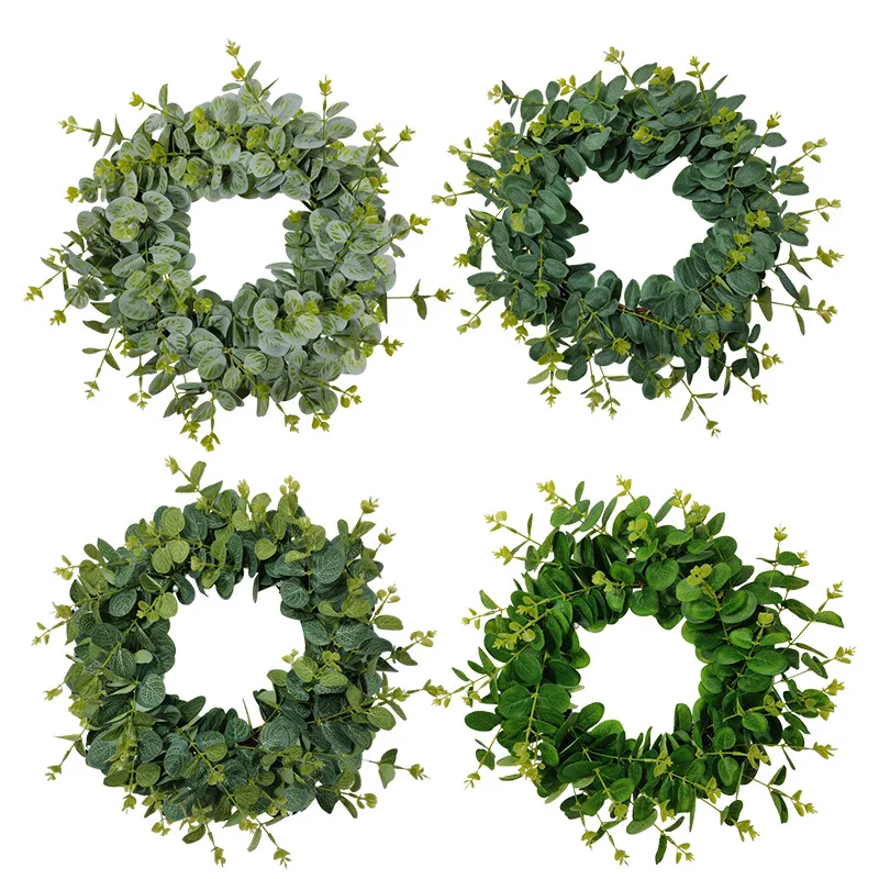 

Money Leaf Wreath Artificial Flower Green Plant Summer Decoration Garland Restaurant Wedding Home Decor Door Window Wall Hanging